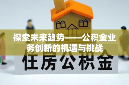 宁南探索未来趋势——公积金业务创新的机遇与挑战