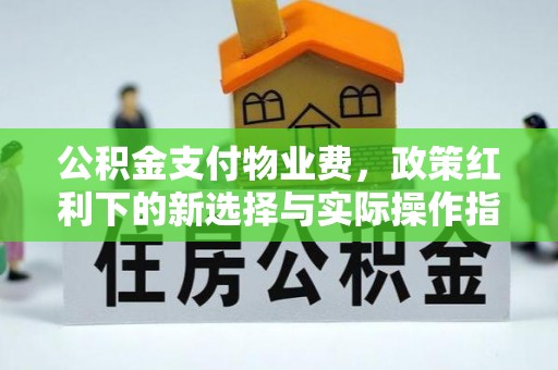 宁南公积金支付物业费，政策红利下的新选择与实际操作指南