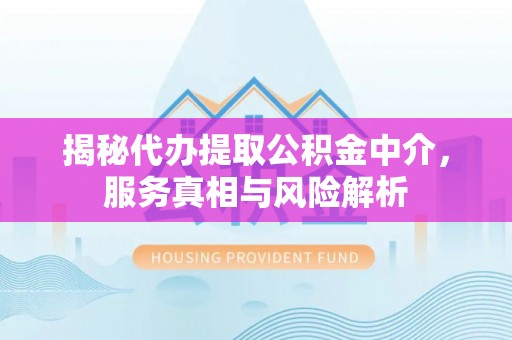 宁南揭秘代办提取公积金中介，服务真相与风险解析
