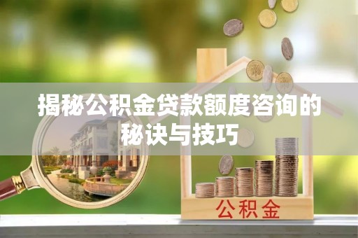 宁南揭秘公积金贷款额度咨询的秘诀与技巧